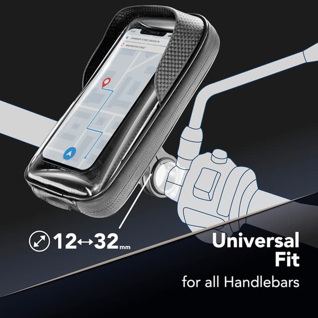Detalle 2 de Cellularline Rider Shield Universal : support smartphone étanche pour guidon (rotation 360°)