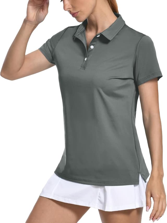 Detalle de KEFITEVD Women’s Quick Dry UPF 50+ Golf Polo Shirt (Short Sleeve)