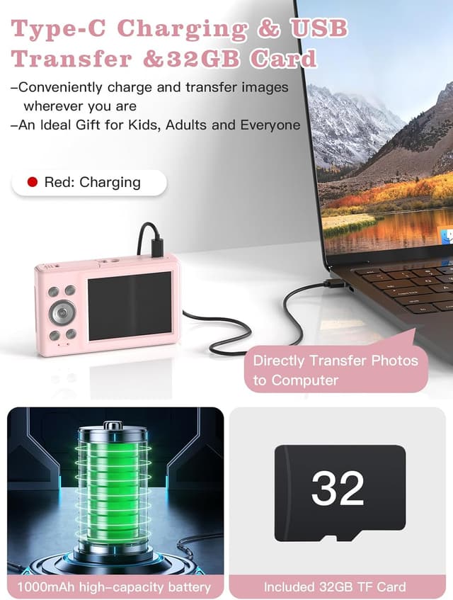 Detalle 2 de Upgrade Digital Camera 56MP 16x zoom compact for kids