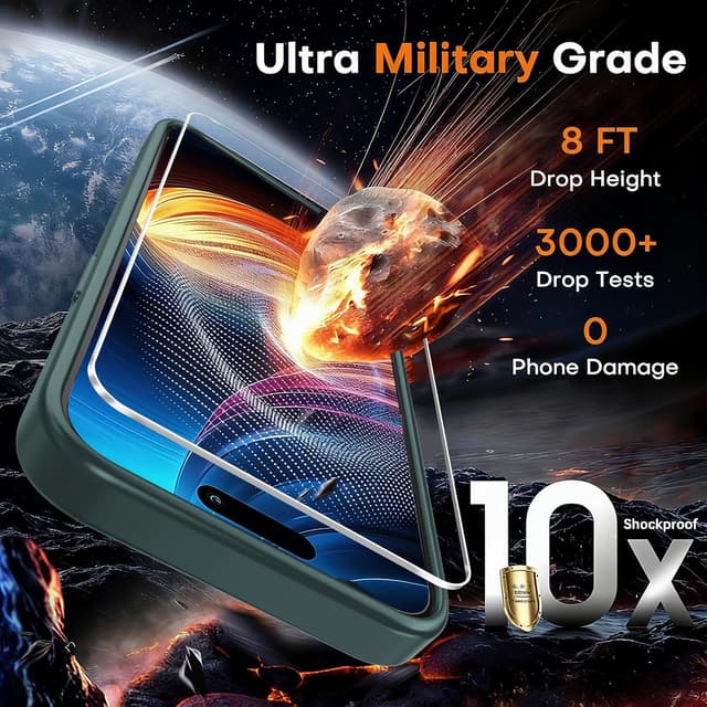 Thumbnail 6 de BPOASE Magnetic Case for iPhone 15 Pro Max (with tempered glass screen protector) — Ultra Slim Matte Shockproof Dark Green