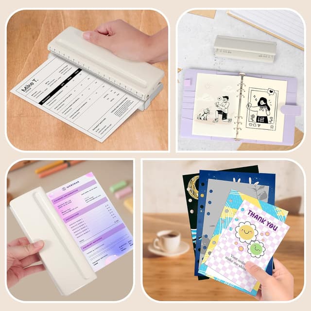 Thumbnail 5 de 6-Hole Paper Puncher All Metal Adjustable