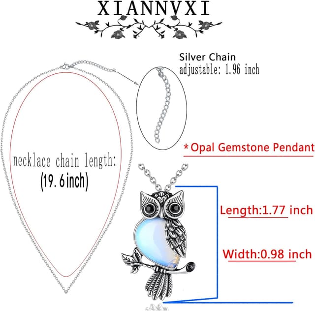 Thumbnail 3 de Sahoottie Crystal Owl Necklace 19.6-inch