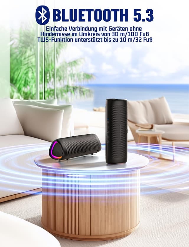Detalle de UOHHBOE 30W Bluetooth Lautsprecher – Tragbar