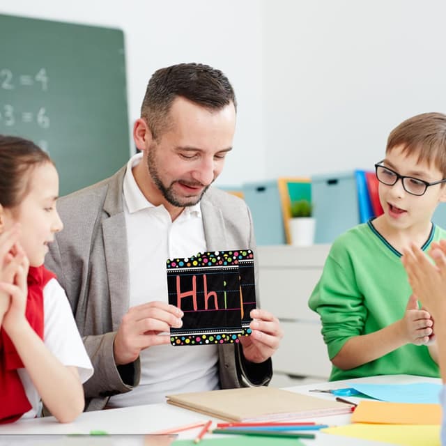 Detalle de Adduster Bulletin Board Letters ABC Alphabet Poster Classroom Set (Blackboard-style)