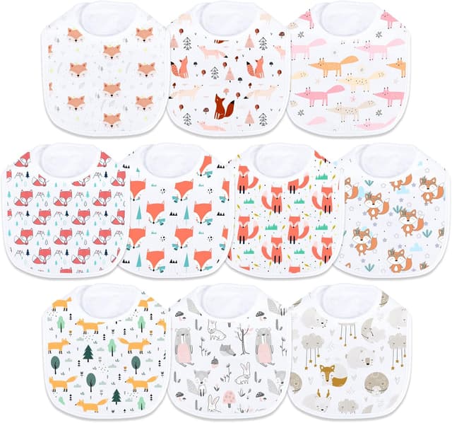 Detalle de Hakochia Hakochia Waterproof Baby Bibs 10-pack