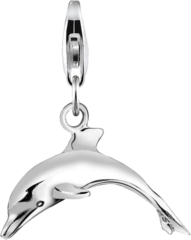 Detalle de Nenalina Delfin Karabiner Charm-Anhänger aus 925 Sterling Silber (713012-000) für Bettelarmbänder