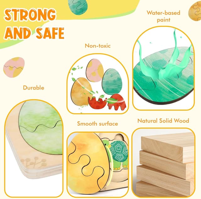 Detalle de Wooden Montessori puzzle 6 animals