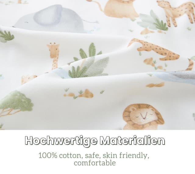 Detalle de Chilsuessy Baby-Schlafsack mit Füßen im 2er-Set, 1,5 Tog – 100% Baumwolle (105–120 cm)