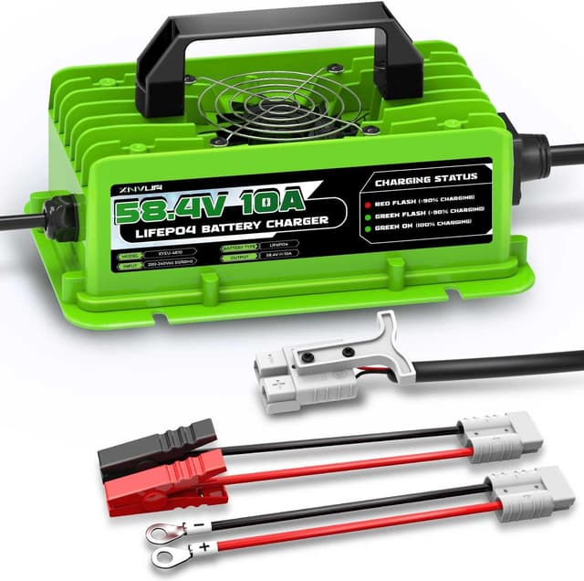 Detalle de Xnvua caricabatterie intelligente LiFePO4 automatico 58,4V 10A per batterie 48V (51,2V)