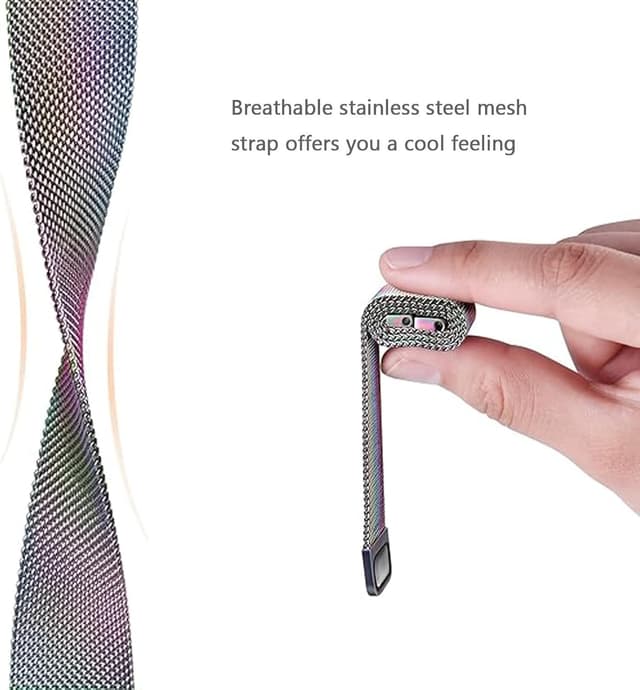 Detalle 2 de ZLZKJS Edelstahl Mesh Uhrenarmband mit Magnetverschluss – 14 bis 24 mm Schnellverschluss-Ersatzband