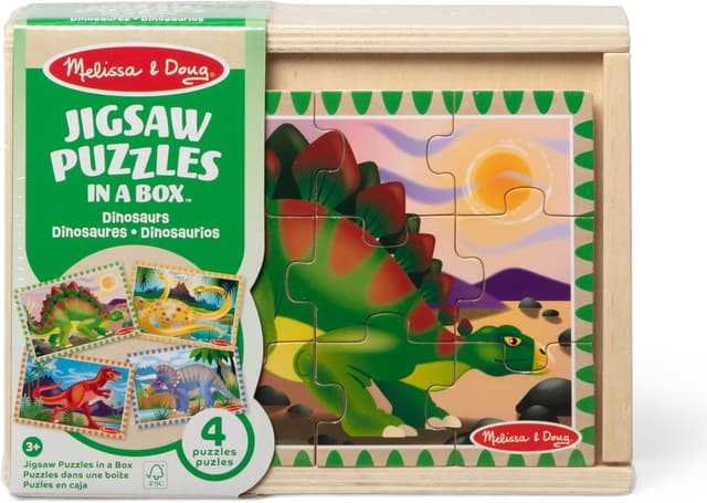 Thumbnail 2 de Melissa & Doug 13791 Dinosaurs Puzzles in a Box (wooden toy) – 4 dinosaur puzzles for ages 3+