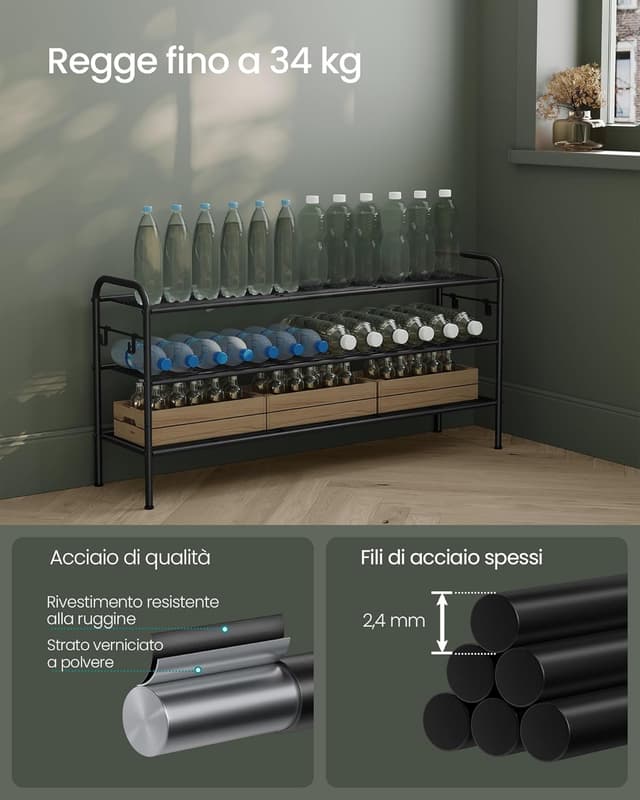 Thumbnail 5 de SONGMICS Scarpiera 3 Ripiani regolabili