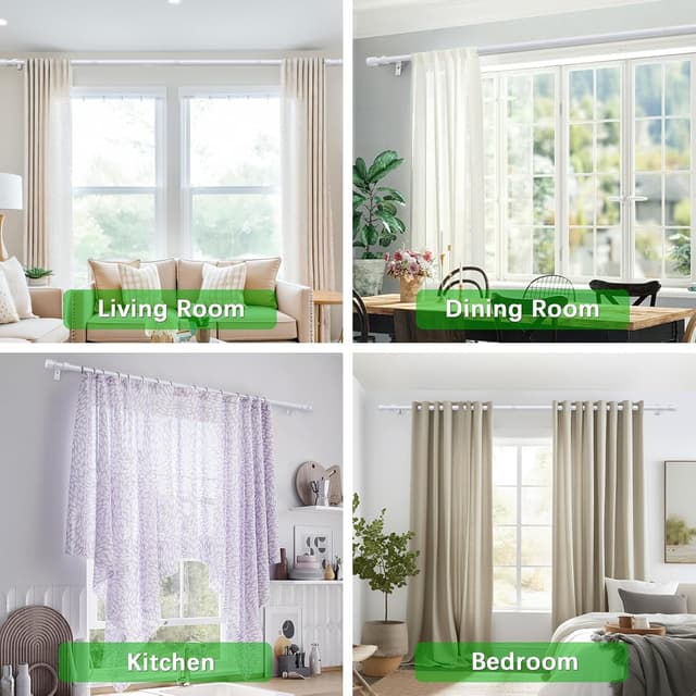 Thumbnail 6 de Huntype Curtain Rods 32โ120 in extendable curtain rod ๐ช