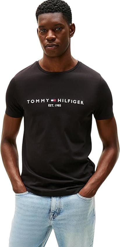 Detalle de Tommy Hilfiger Core camiseta algodón M negra