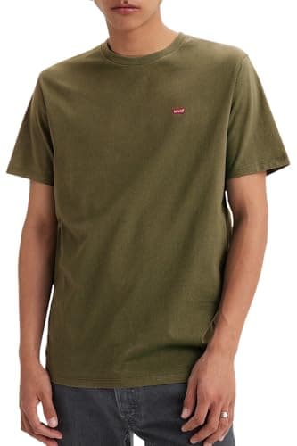 Detalle de Camiseta Levi's Ss Original Housemark Tee en Olive Night (para hombre) talla XL