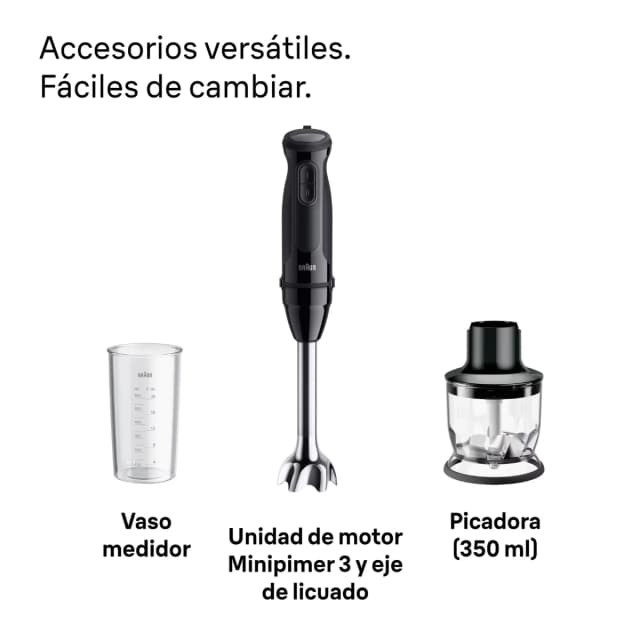 Thumbnail 4 de Braun Minipimer 3 MQ30201M batidora de mano con anti salpicaduras