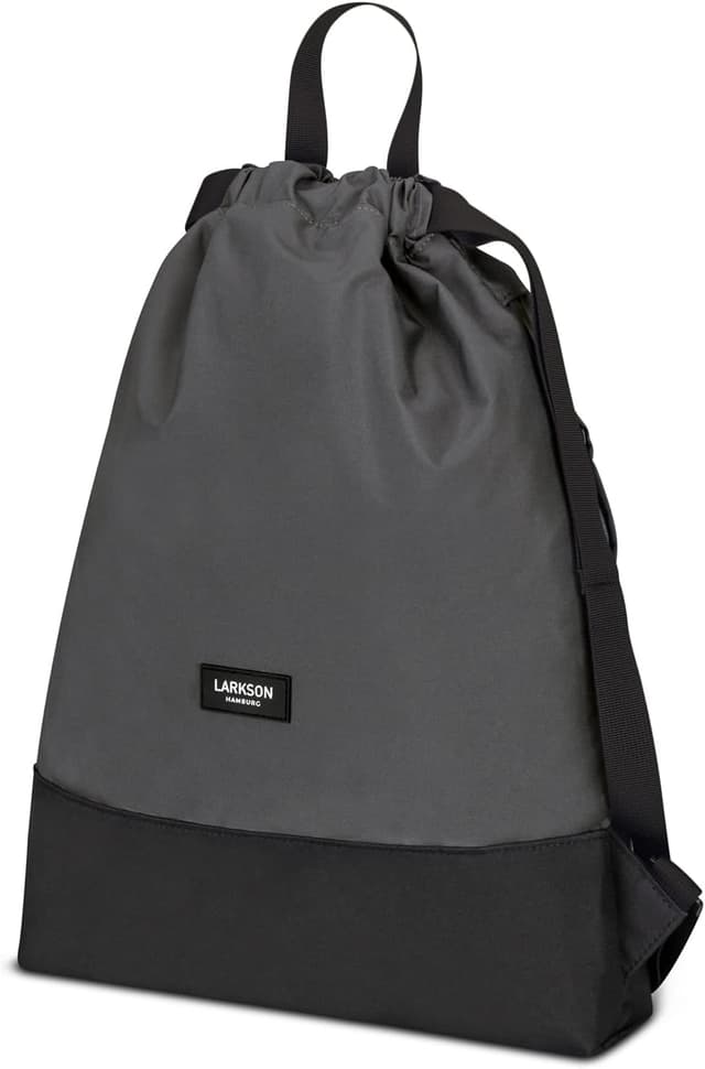 Detalle 2 de LARKSON No 7 – Sac à cordon gris pour filles & garçons, petit sac de sport en polyester 300D