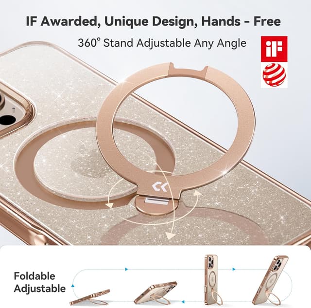 Detalle 1 de CASEKOO Glitter 360° Spin iPhone 16 Pro Max Case