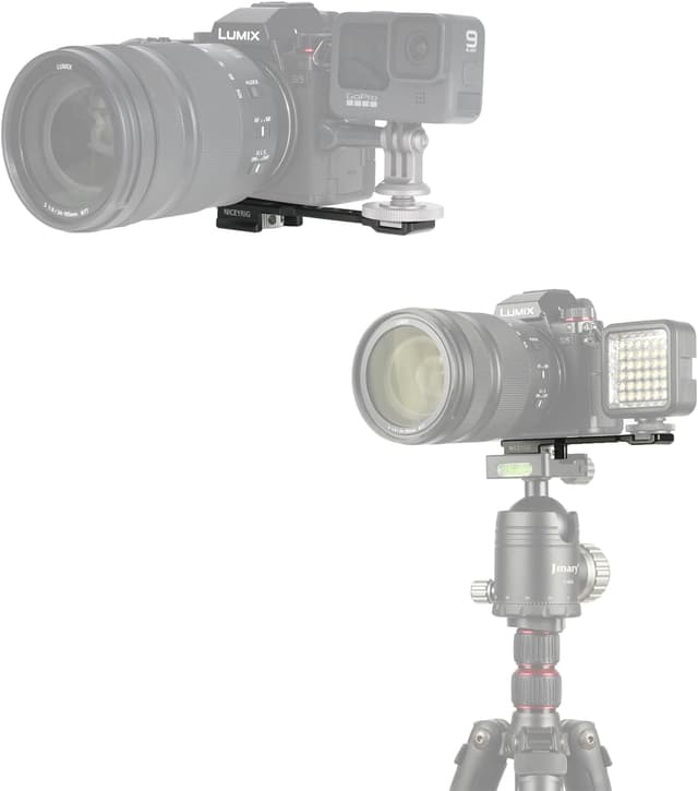 Detalle 1 de NICEYRIG Arca Swiss Quick Release Clamp with Cold Shoe Extension Bar (aluminium alloy) – 433