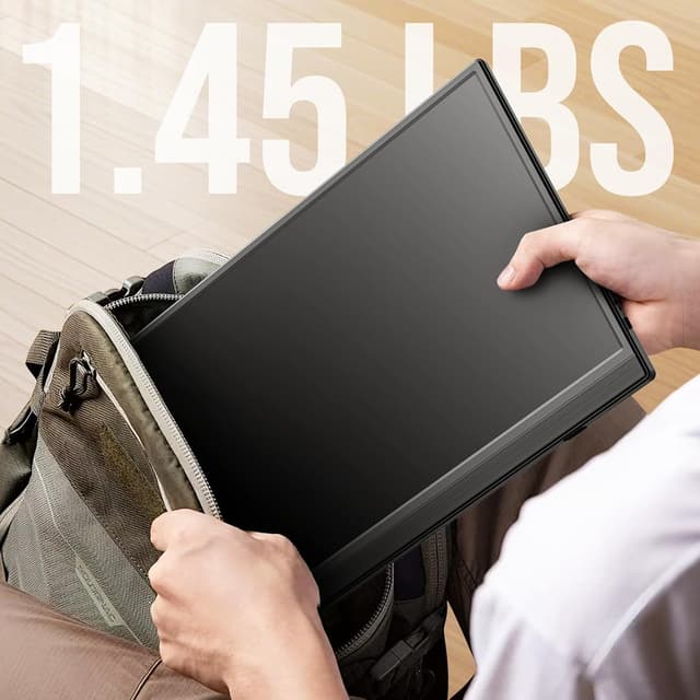 Detalle de Omiodo Tragbarer Monitor 15,6" FHD 1080p IPS – ultradünn mit Ständer, Lautsprechern, VESA und USB-C/HDMI