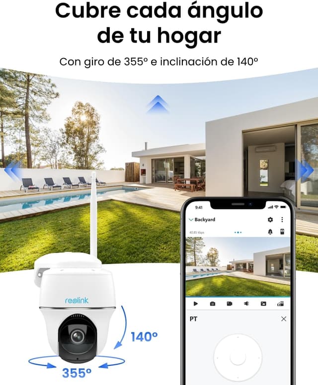 Detalle 2 de Reolink Argus PT Plus Cámara 360° sin cables