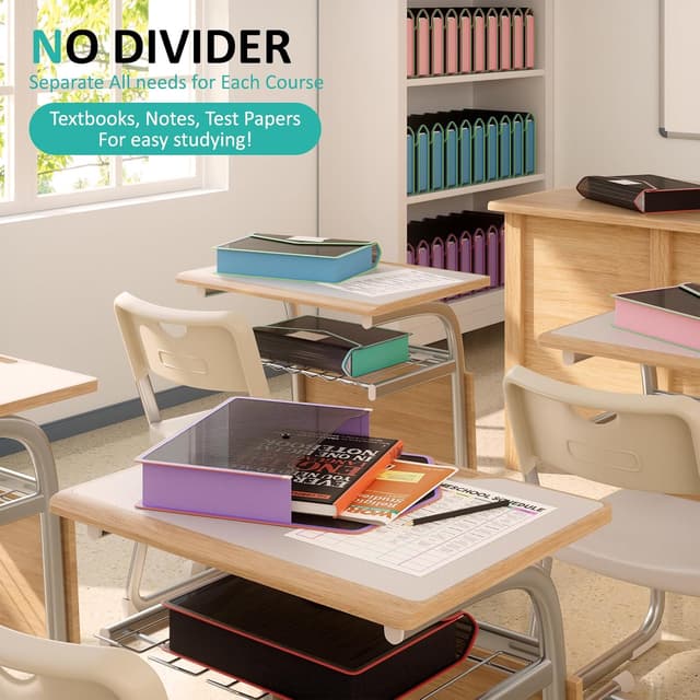 Detalle de ThinkTex A4 Plastic File Folder (5 Pack) – Transparent Snap Closure Document Envelopes, No Dividers, Assorted Colours