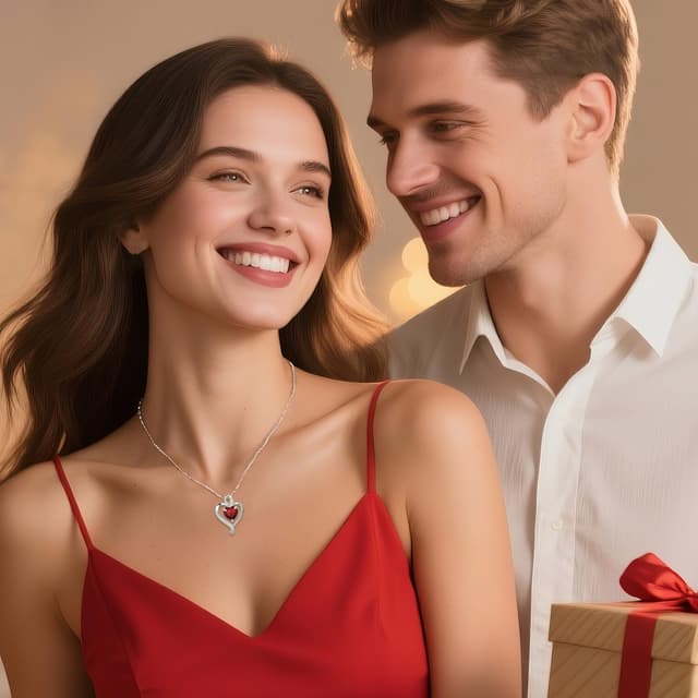 Detalle de LAVUMO Herzkette Silber 8 mm Zirkonia