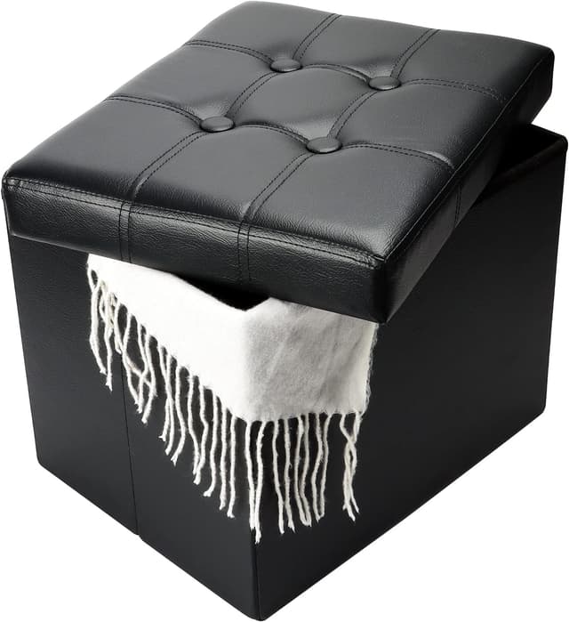 Imagen de Bsketa Storage Ottoman 17x13x13in leather storage bench en OfertitasTOP
