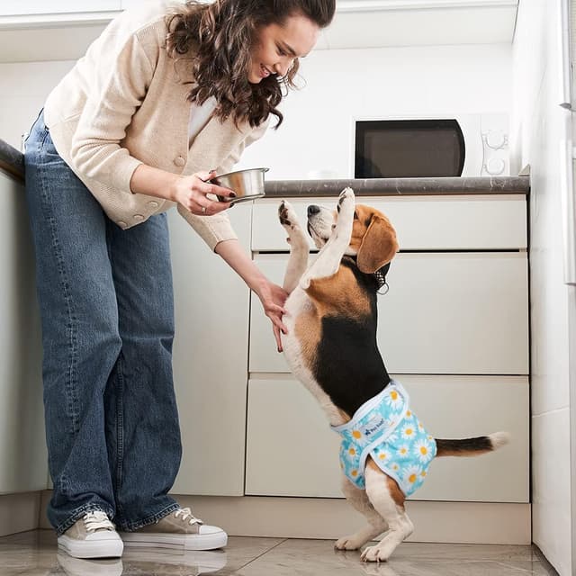 Detalle 2 de Pet Soft Washable Dog Nappies for Female Dogs (3 Pack) – Reusable Period Pants with Absorbent Pads