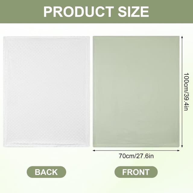 Detalle 2 de Huiguli Baby Blanket for Newborn (75x100cm) in Green – soft plush with dotted backing