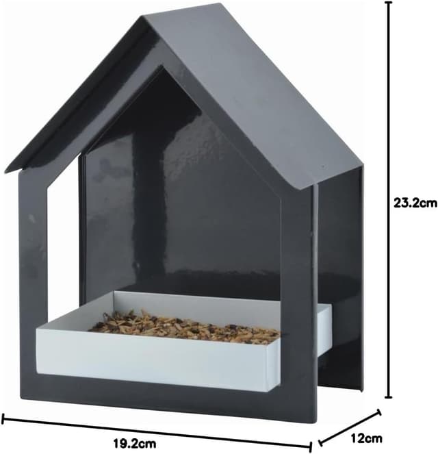 Detalle 1 de Fallen Fruits FB406 Metal Wall Feeder for Birds, Black