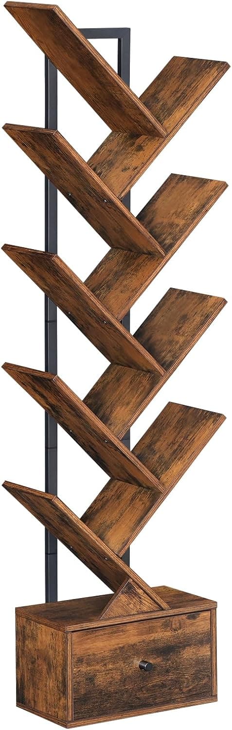Detalle de HOOBRO Scaffale a forma di albero EBF18SJ01G1 a 9 livelli con cassetto vintage