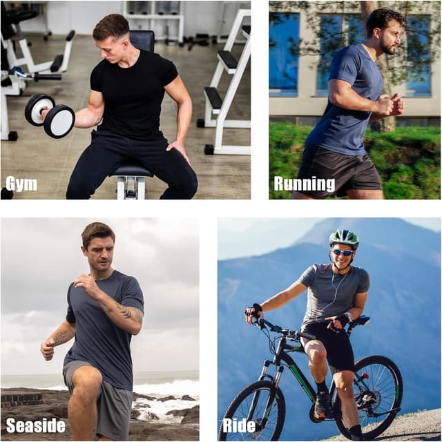 Detalle 2 de LUWELL PRO 3 Pack Men’s Running T-Shirts (Quick Dry, Moisture Wicking, Breathable)