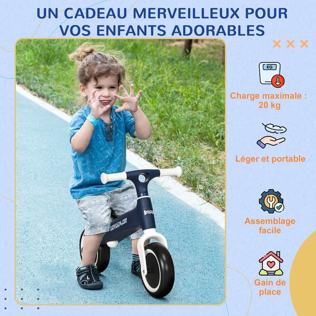 Detalle 2 de AIYAPLAY draisienne vélo pour enfants sans pédales (siège réglable), bleu, jusqu’à 25 kg