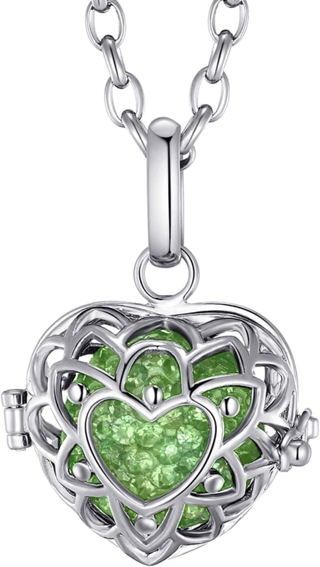 Detalle de Catenina donna in acciaio inox Morella da 70 cm con ciondolo a cuore e sfera da 16 mm