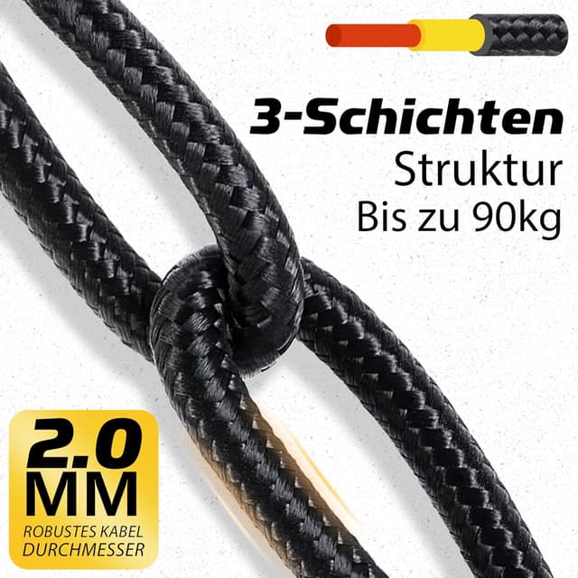 Detalle 2 de Sunya Kameragurt mit Schnellverschluss aus Nylon, einhändige Längeneinstellung (max. 90 kg, Schwarz)