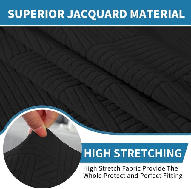 Detalle 2 de Ystyle housse d’assise et de dossier de canapé 360° de protection – grand 1 place, noir