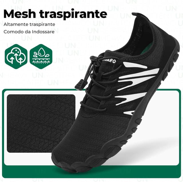 Detalle de SAGUARO Scarpe Barefoot da scoglio uomo in mesh traspirante, leggere e ad asciugatura rapida (39-48)