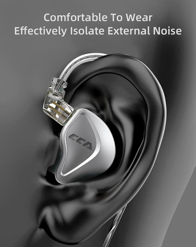 Detalle de CCA NRA In-Ear-Kopfhörer mit Elektret-Technologie und abnehmbarem 2-poligem Kabel (inkl. Mikrofon)