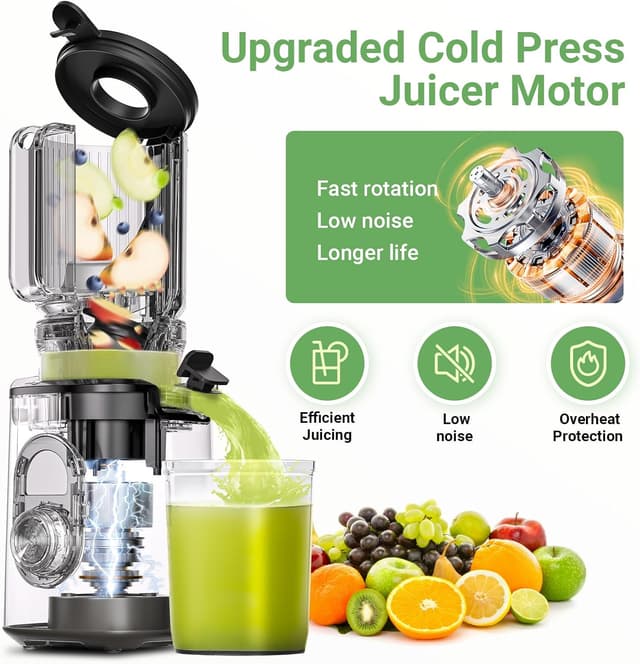 Detalle de AAOBOSI slow juicer with 110 mm chute