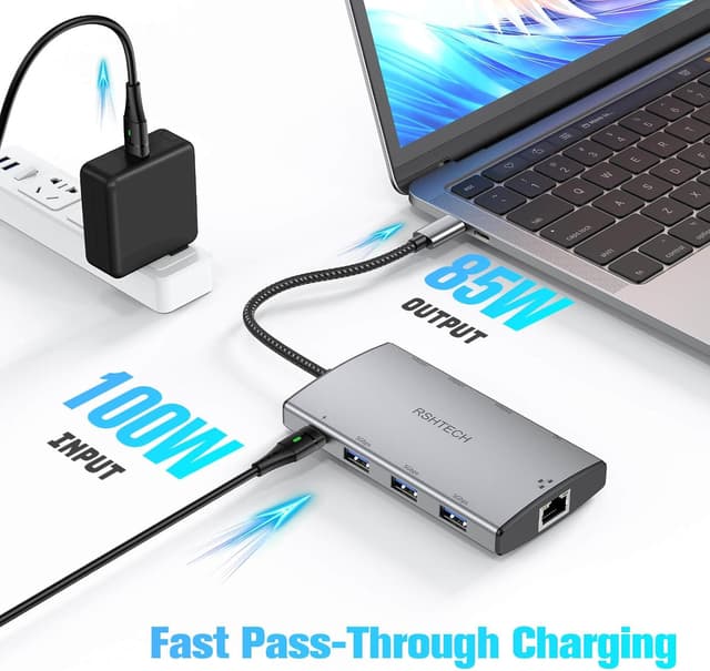 Detalle de RSHTECH USB-C Hub 10Gbps 9-in-1