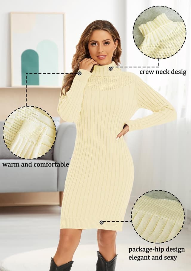 Thumbnail 6 de Rayson Vestito Maglia Curvy Lungo a Collo Alto 🧥