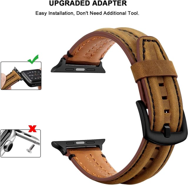 Detalle 2 de Tasikar Genuine Leather Apple Watch Strap 42mm