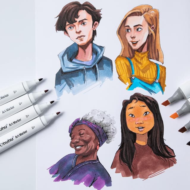 Thumbnail 5 de Ohuhu Alkoholmarker Set 24 Farben für Hauttöne