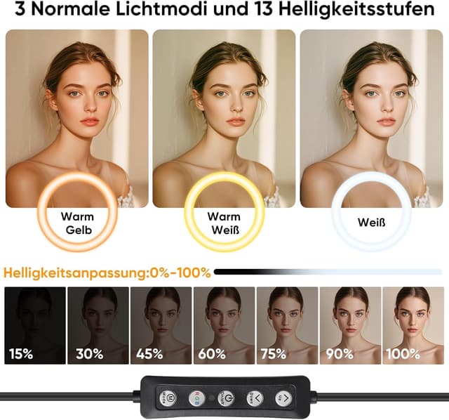 Detalle 2 de KOSCHEAL Ringlicht 12 Zoll für Selfies