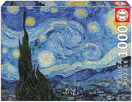 Detalle de Educa Puzzle 1000 Piezas La Noche Estrellada Vincent Van Gogh 🌌
