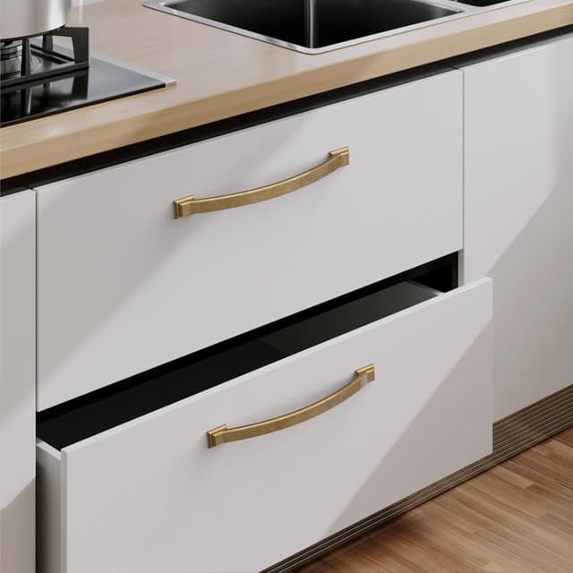 Detalle de Amerdeco set da 10 maniglie antiche per mobili cucina, interasse fori 96 mm, bronzo