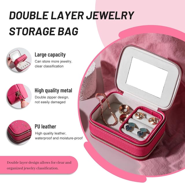 Thumbnail 1 de BS-MALL Travel Jewelry Box: Sleek Organizer for Rings & Necklaces 🧿