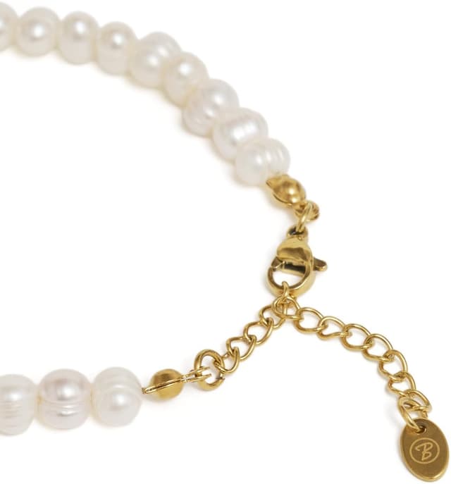 Detalle de BERGERLIN Perlenarmband mit vergoldetem Verschluss & Echtheitszertifizierung für Damen und Herren