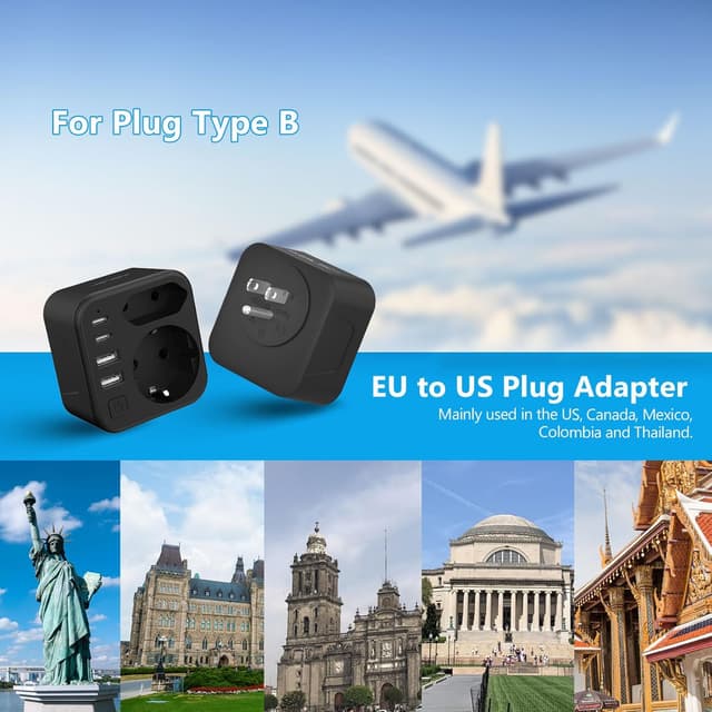 Thumbnail 1 de JSVER Adattatore da Viaggio USA 17 W